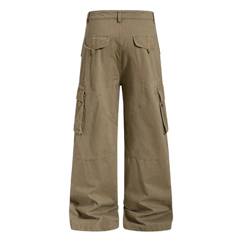 Damen Weite Cargo-Culottehose mit hoher Taille und Multi-Taschen Echoarchiv