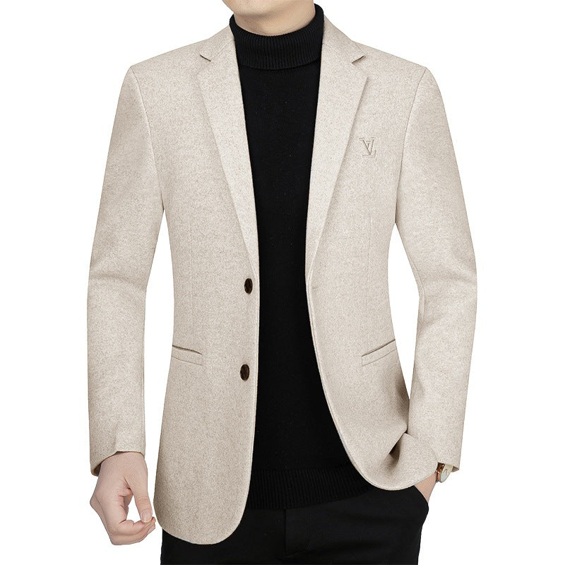 Herren Slim-Fit Sakko im Filzlook mit minimalistischen Pattentaschen – Tianoro