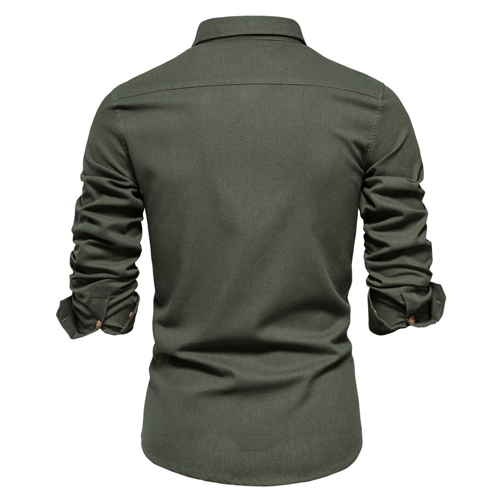 Herren Button-Down Hemd aus robustem Baumwollmix mit praktischem Brusttasche Echoarchiv