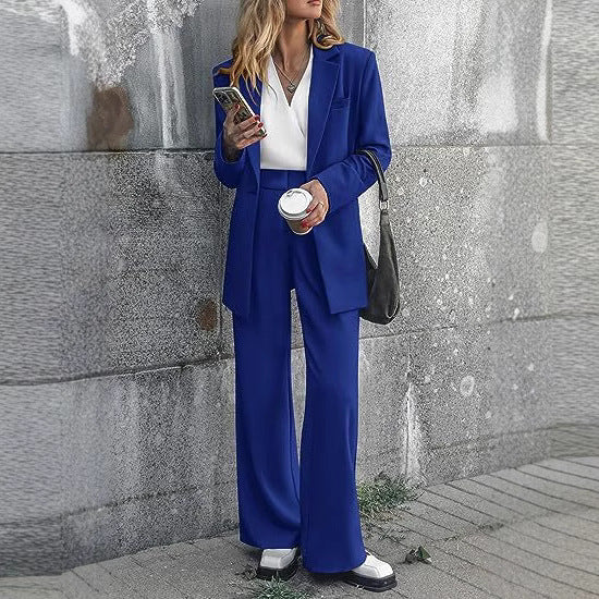 Damen nan Longblazer-Set mit kastiger Oversize-Silhouette, strukturierter Schulterpartie und hochtaillierter Palazzo-Hose Echo Archiv