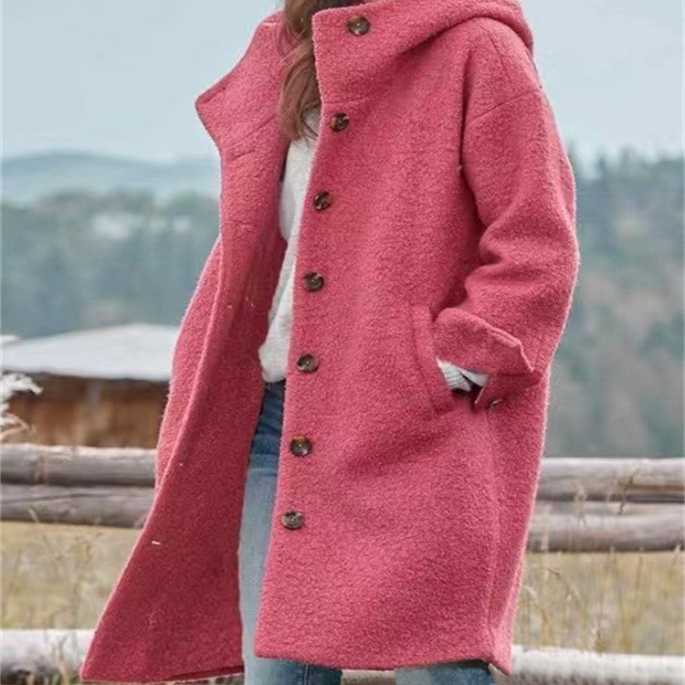 Damen Lange Wolle-Mix Jacke mit weichem Innenfutter und praktischen Taschen Echoarchiv