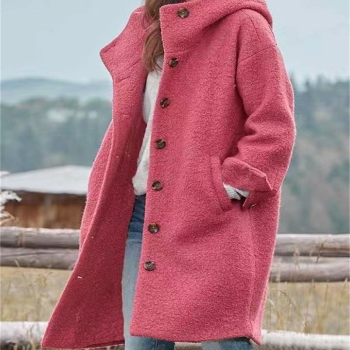 Damen Lange Wolle-Mix Jacke mit weichem Innenfutter und praktischen Taschen Echoarchiv