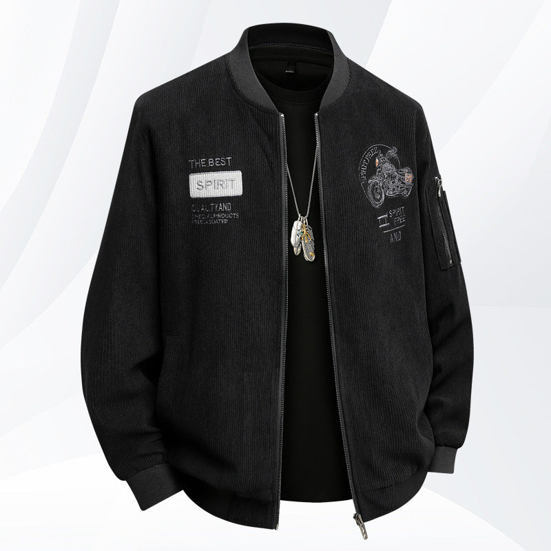 Herren Modische Bomberjacke mit stylischem Motorrad-Design Echo Archiv