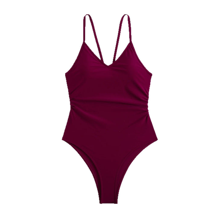 Damen Einteiler Badeanzug mit elegantem V-Ausschnitt und hohem Beinausschnitt Echo Archiv