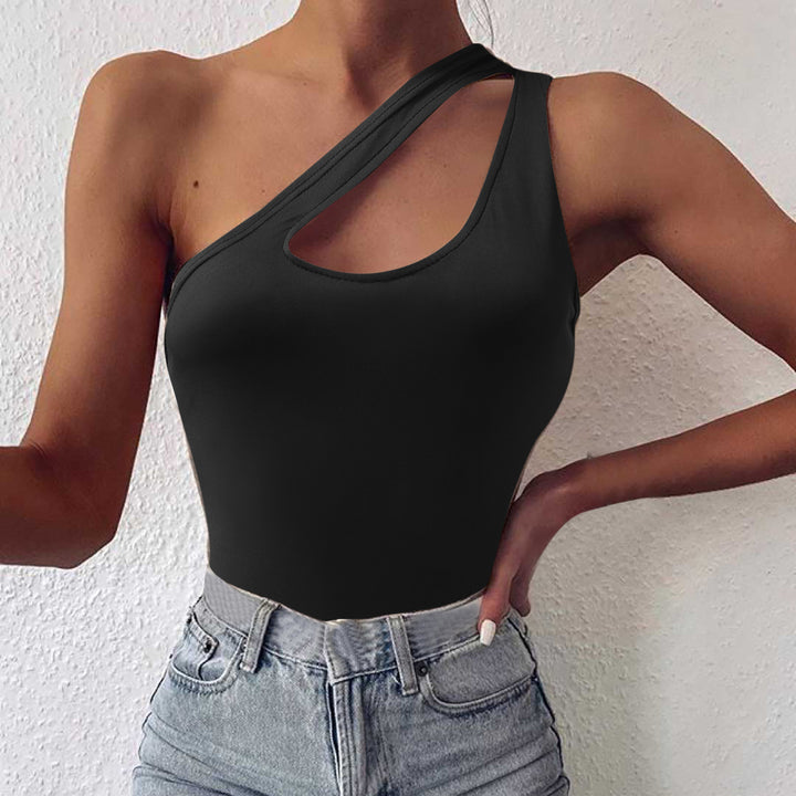 Damen asymmetrisches Bodysuit mit modischem Cut-Out Echo Archiv