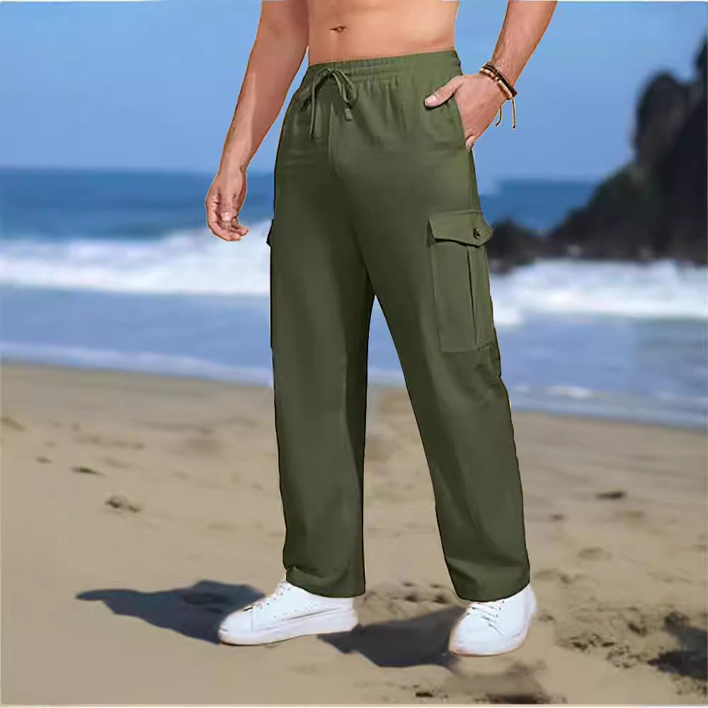Herren lässige Cargo-Hose mit elastischem Bund und praktischen Seitentaschen Echoarchiv