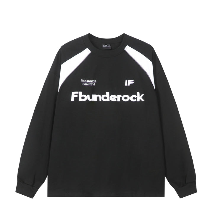Unisex Oversize-Sweatshirt mit Raglan-Kontrasteinsätzen und großflächigem Frontprint Echoarchiv