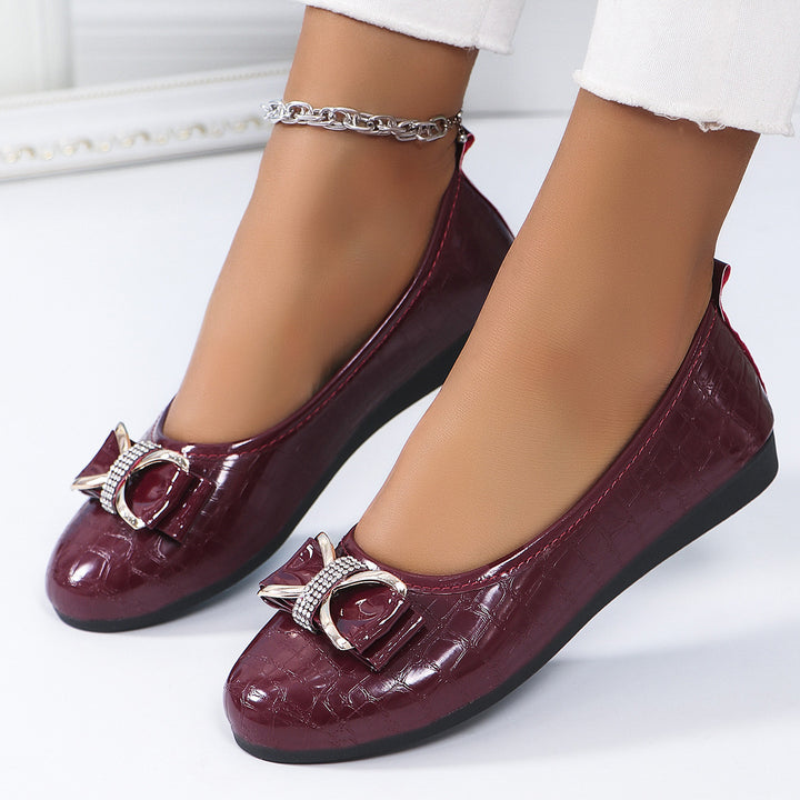 Damen filigrane Ballerina-Slipper mit dekorativer Schleifenapplikation und gepolsterter Komfortsohle – Lioré