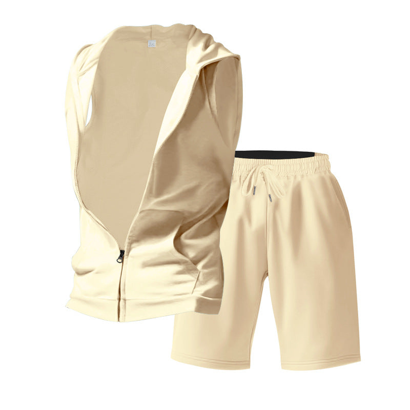 Herren sportliches Set aus ärmelloser Jacke und kurzer Hose Echoarchiv