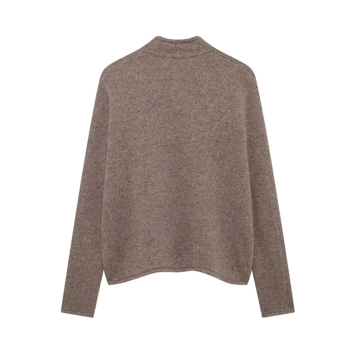 Damen offener Strickcardigan mit Stehkragen und aufgesetzten Taschen – Veloura