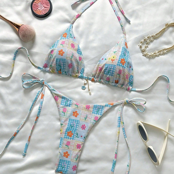 Damen Triangel-Bikini mit verspielten Blumendetails Echo Archiv