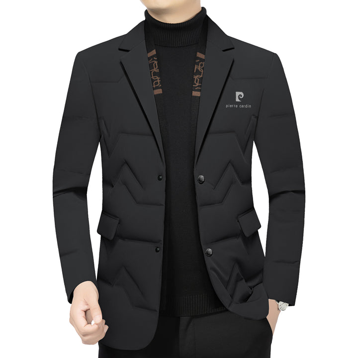 Herren Gepolstertes Business-Sakko mit gesteppter Optik und Notch-Revers – Tianoro