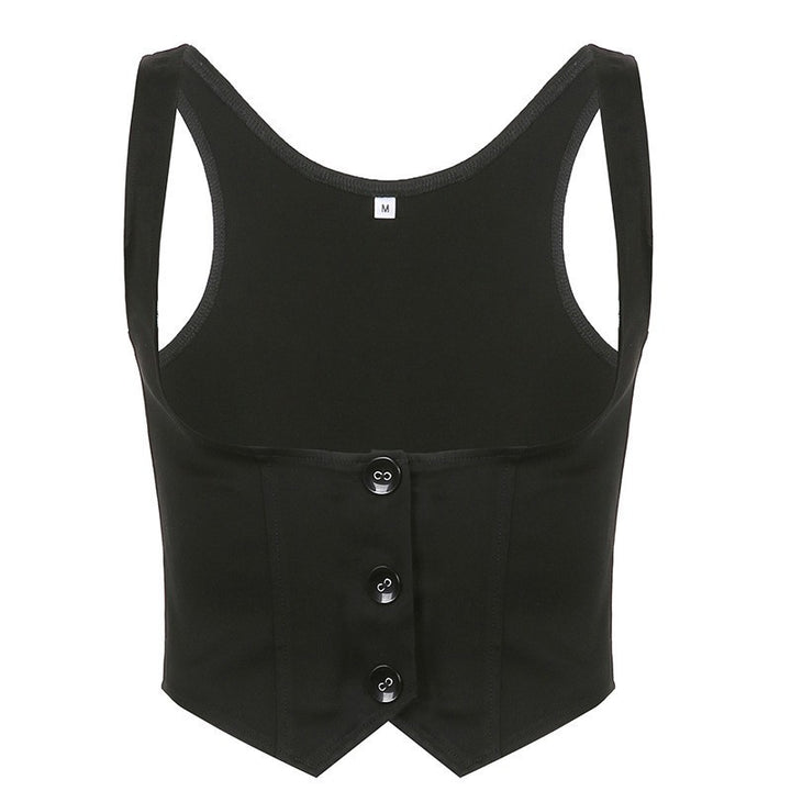 Damen Modisches Crop-Top mit eleganten Knopfdetails und tailliertem Schnitt Echo Archiv