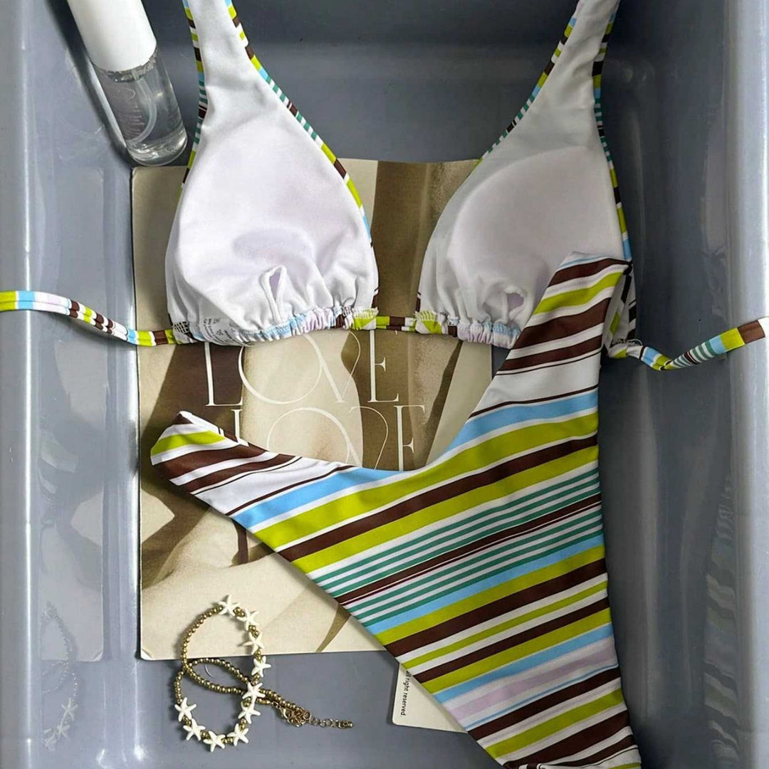 Damen Triangel-Bikini mit hoch geschnittenem Unterteil Echo Archiv
