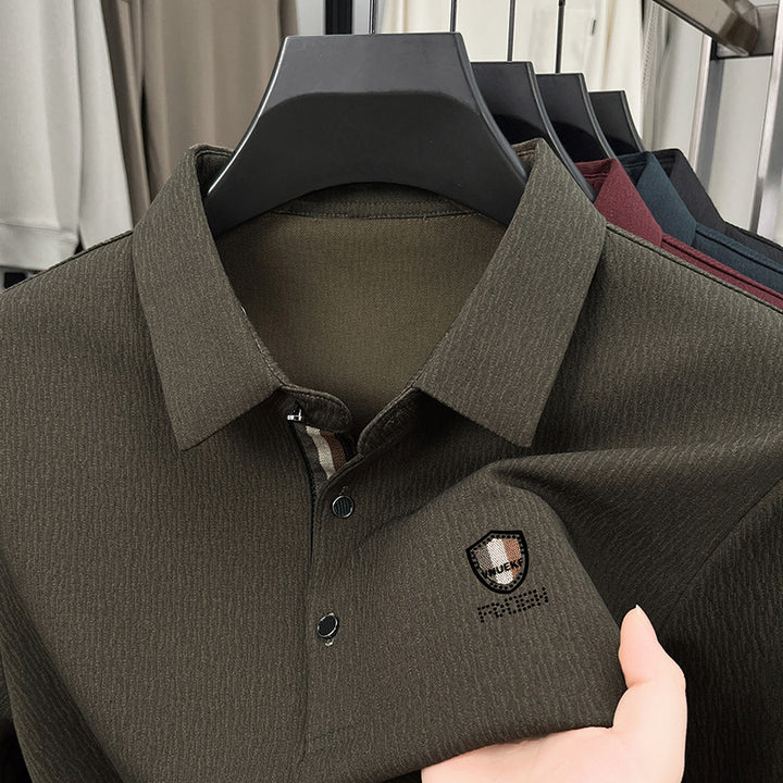 Herren elegantes Langarm Poloshirt mit strukturiertem Material und sportlichem Design Echoarchiv
