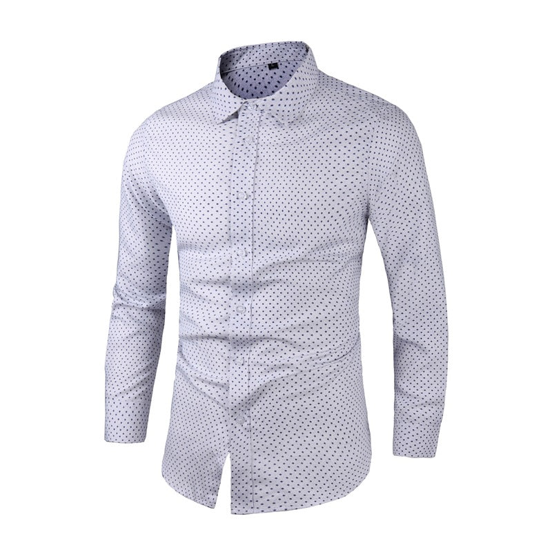 Herren Slim-Fit Hemd mit feinem Pünktchenmuster und Kentkragen Echo Archiv