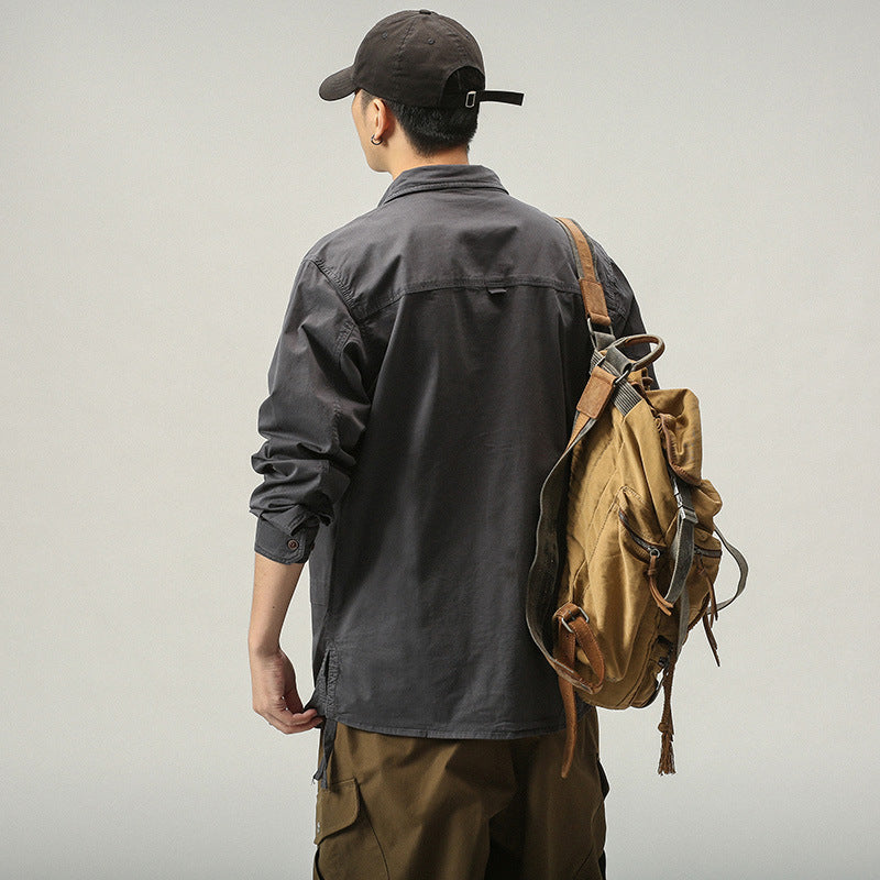 Herren lässige Utility-Jacke mit praktischen Taschen Echoarchiv