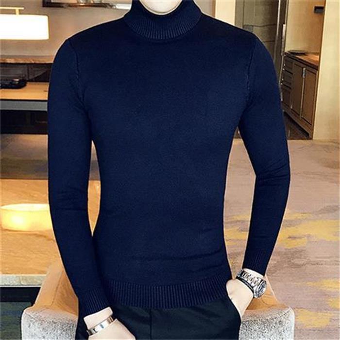 Herren Elegante Rollkragenpullover aus hochwertigem Baumwollmix Echoarchiv
