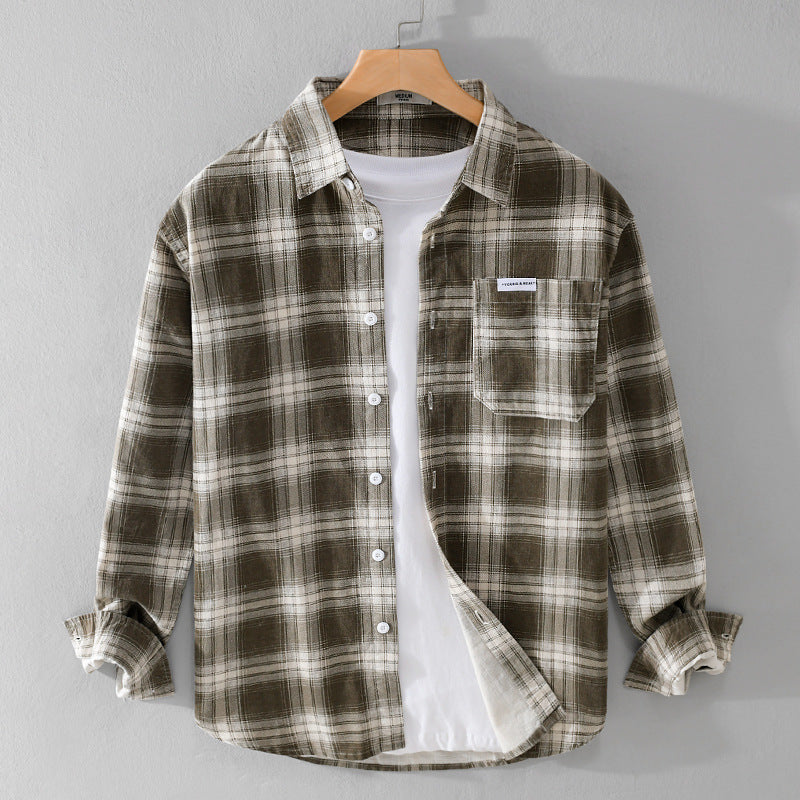 Herren Kariertes Flanellhemd im Overshirt‑Stil mit Brusttasche und Relaxed‑Fit Echoarchiv