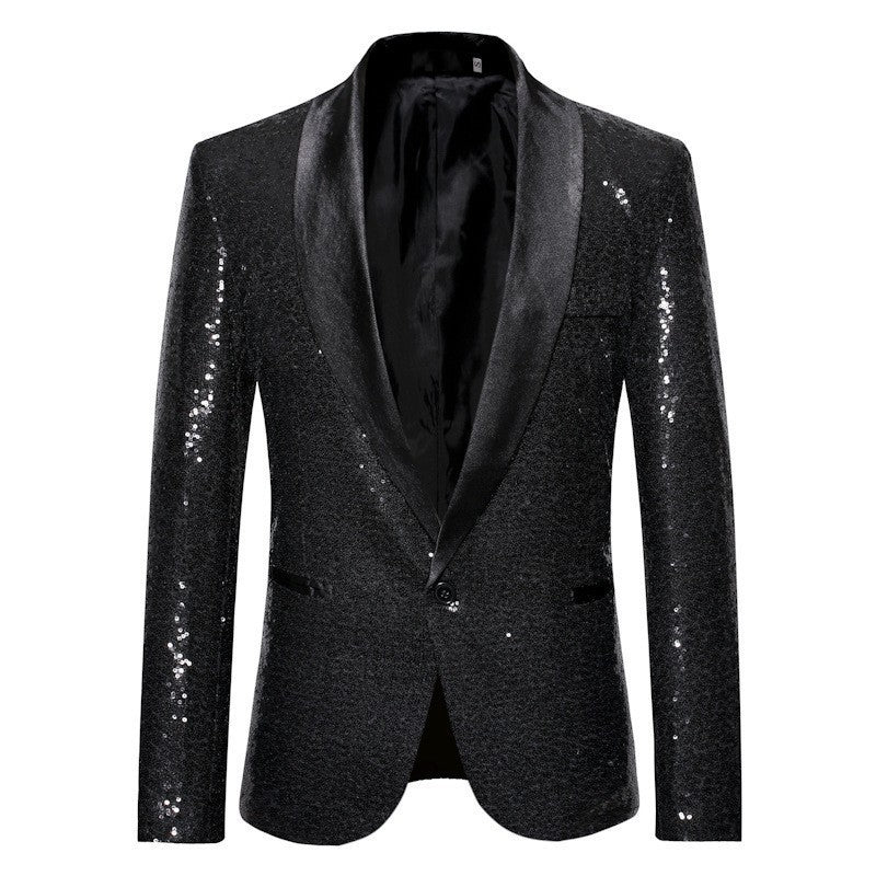 Herren Funktionsjacke aus glitzerndem Paillettenmaterial Echoarchiv