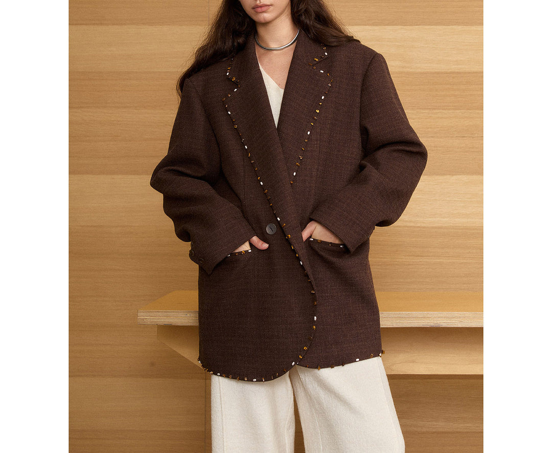 Damen Oversized Blazer mit Dekorstich Echoarchiv