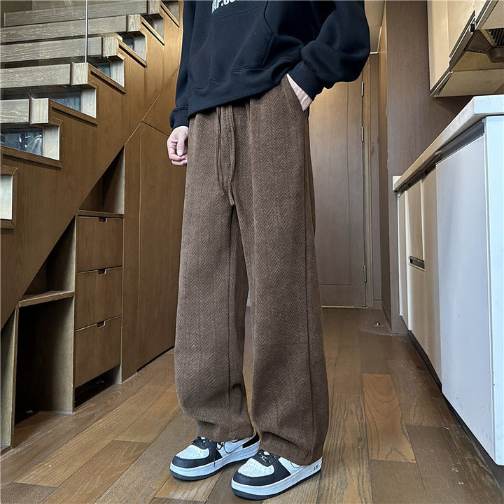Herren Weit geschnittene Strickhose im Zopfstrick-Lounge-Style Echo Archiv