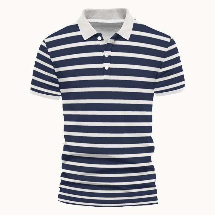 Herren Poloshirt mit modernem Streifendesign und hochwertigem Kragen Echoarchiv