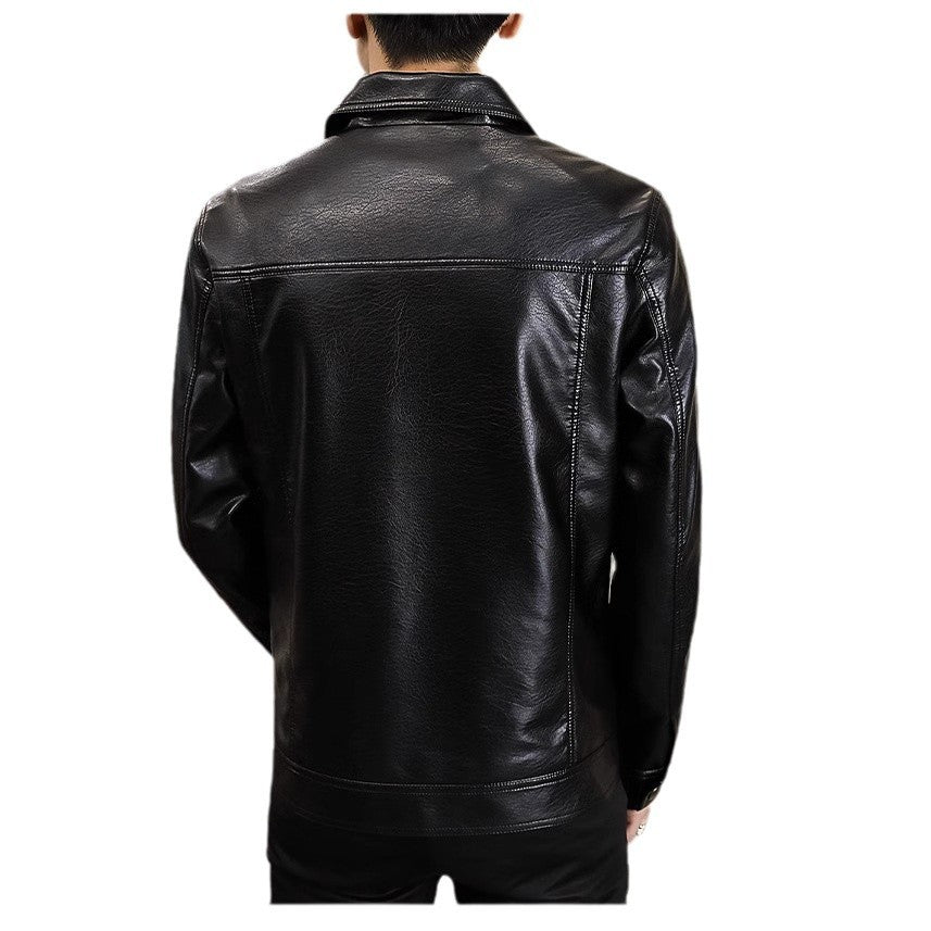 Herren hochwertige Kunstlederjacke mit zeitlosem Design Echoarchiv