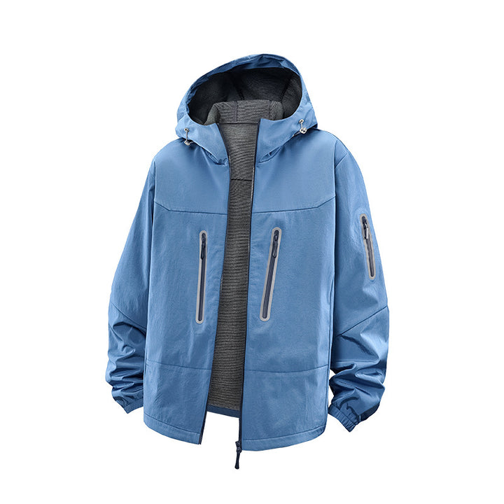 Herren Technische Softshell-Outdoorjacke mit Kapuze, versiegelten Reißverschlüssen und sportiver Regular-Fit Passform Echo Archiv