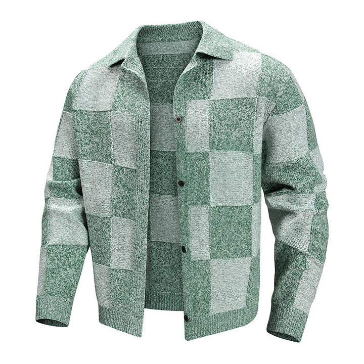 Damen Modische Karierte Strickjacke Echo Archiv