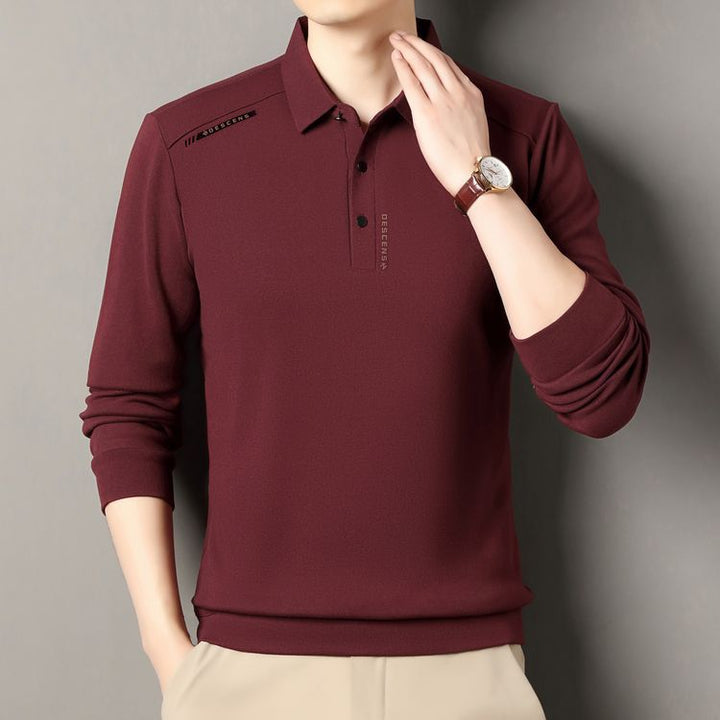 Herren modisches Langarm-Polo-Shirt mit hochfunktionalem Material Echoarchiv