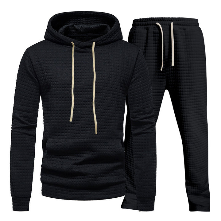 Herren Sportlicher Hoodie und Jogginghose Set aus strukturiertem Material Echoarchiv