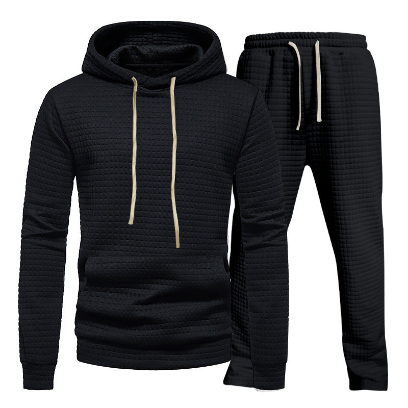Herren lässiges Jogginganzug-Set mit strukturiertem Hoodie und bequemen Sweatpants Echoarchiv