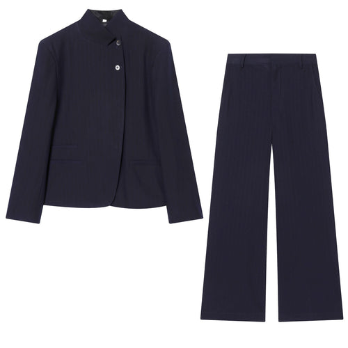 Damen taillierte Bundfalten-Hose mit weitem Bein, Bügelfalte und Eingrifftaschen – Avélisse