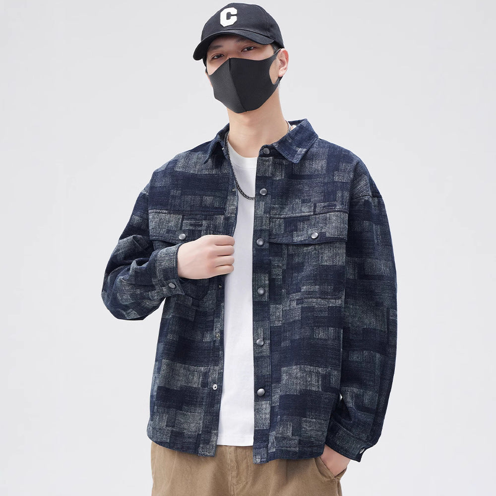 Herren lässige Overshirt-Jacke mit Baumwollmischung und individuellen Designs Echoarchiv