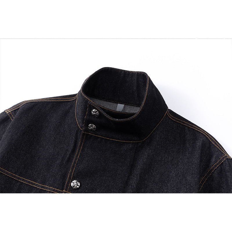 Unisex Oversized Denimjacke mit Vintage-Fade und aufgesetzten Brusttaschen Echoarchiv