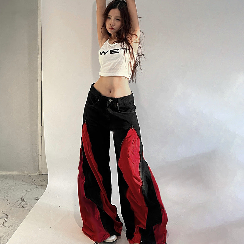 Damen sportliches Crop-Top mit modernem Print und schmalen Trägern Echo Archiv
