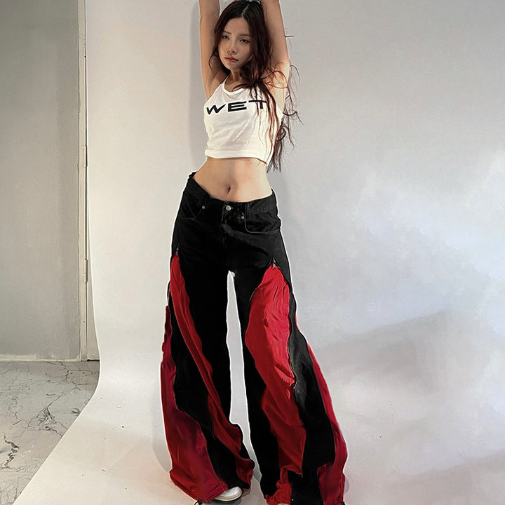 Damen sportliches Crop-Top mit modernem Print und schmalen Trägern Echo Archiv