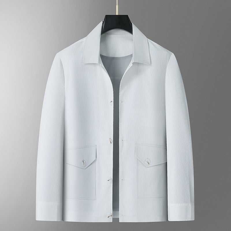 Herren Übergangsjacke im Overshirt‑Stil mit Hemdkragen und aufgesetzten Pattentaschen – Taviero