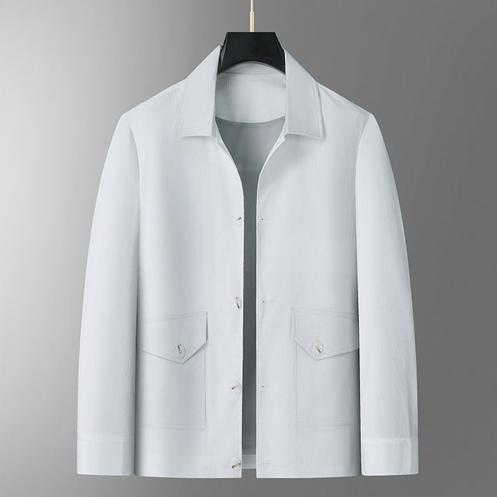 Herren Übergangsjacke im Overshirt‑Stil mit Hemdkragen und aufgesetzten Pattentaschen – Taviero