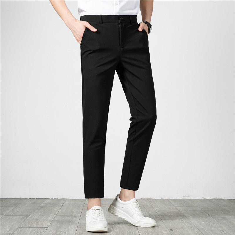 Herren Slim-Fit Stretch-Anzughose mit schmaler Knöchellänge Echoarchiv