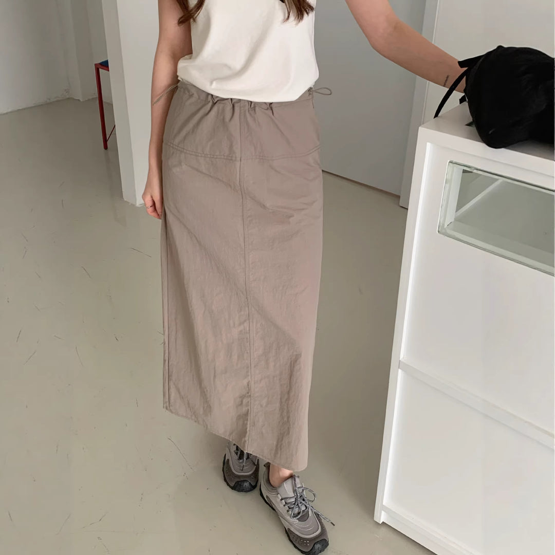 Damen Eleganter Midirock mit Taillenband Echo Archiv