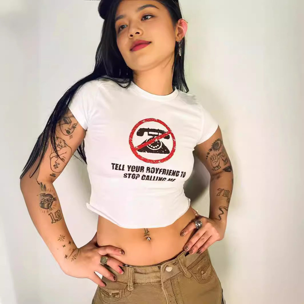Damen Crop-T-Shirt mit Ihrem kreativen Spruch Echo Archiv
