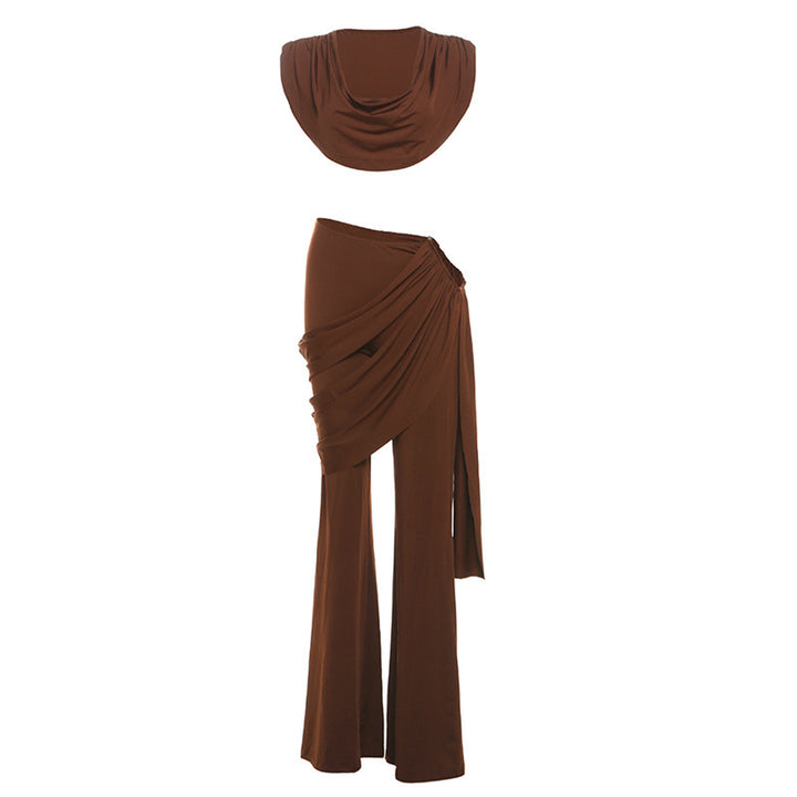 Damen Elegantes Ensemble mit fließendem Oberteil und weitem Bein Echo Archiv