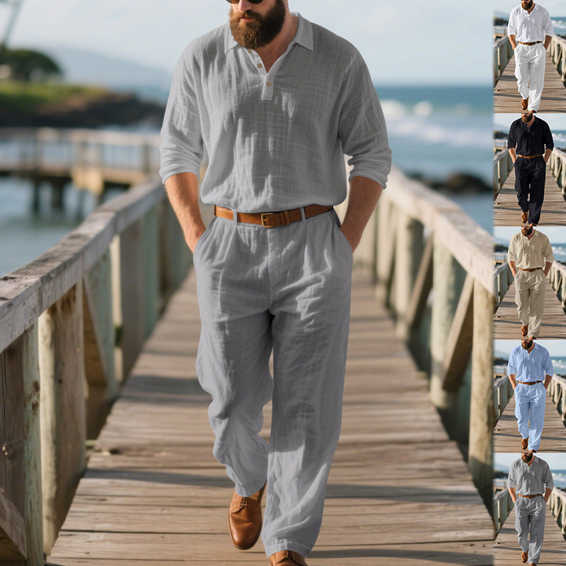 Herren modischer Zweiteiler mit Poloshirt und bequemen Bund Echoarchiv