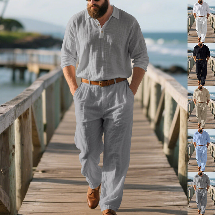 Herren modischer Zweiteiler mit Poloshirt und bequemen Bund Echoarchiv