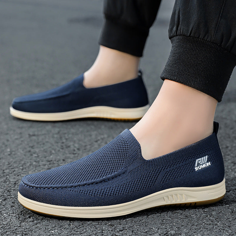 Herren nan leichtgewichtiger Mesh-Mokassin-Slipper mit nahtlosem Strickoberteil, Memory-Komforteinlage und rutschfester Flexsohle Echo Archiv