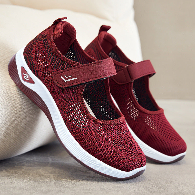 Damen Sportliche Sneakers mit Klettverschluss und atmungsaktiver Netzstruktur Echo Archiv