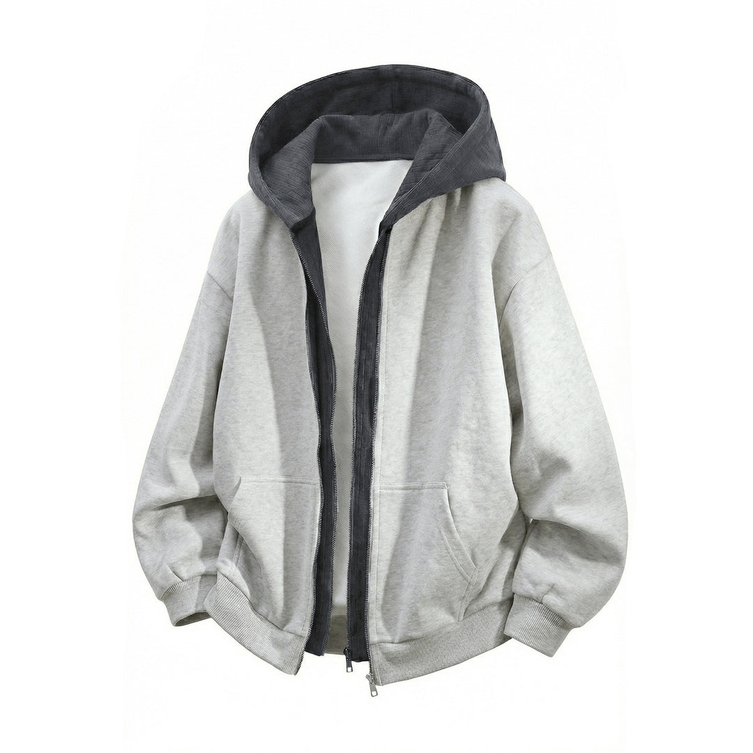 Unisex Oversized Kapuzenjacke mit Doppelreißverschluss und Kängurutasche Echo Archiv