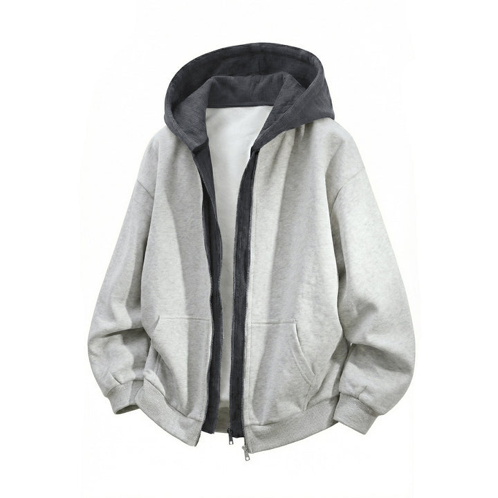Unisex Oversized Kapuzenjacke mit Doppelreißverschluss und Kängurutasche Echo Archiv